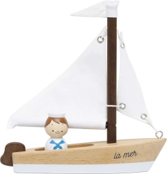 Le Toy Van velero de madera con capitán