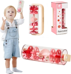 Classic World palo de lluvia con bolitas – rojo