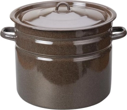 Olla esmaltada con tapa 20 l, marrón