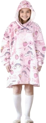 Manta infantil tipo sudadera con capucha Cozy Noxxiez con motivo de dulces (7–12 años)