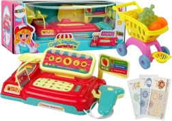 Caja registradora infantil con carrito de compra y escáner