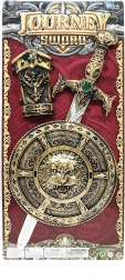 Juego de espada y escudo bronce 47 cm