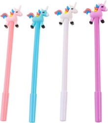 Bolígrafo con unicornio, tinta negra 0,5 mm – mezcla de colores