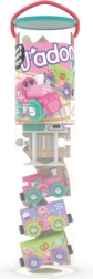 Set de tren de madera con vías para niñas, 15 piezas