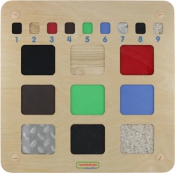 Masterkidz panel sensorial educativo – reconocimiento de materiales y estructuras mediante el tacto