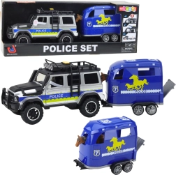 Todoterreno policial con remolque para caballos con luces y sonidos