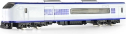Mini locomotora metálica 1:48, blanca, 15 cm