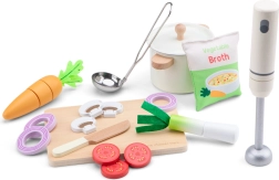 Set para preparar sopa de cocina de madera