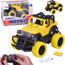 Coche RC todoterreno 1:36 con LED, neumáticos de goma y control remoto