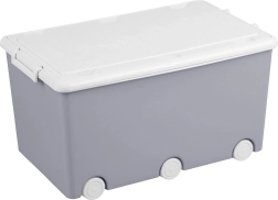Caja multifuncional para juguetes con ruedas Tega gris