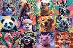 Puzzle Retratos divertidos de animales 300 piezas