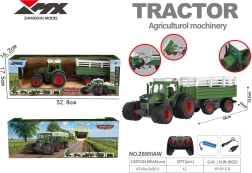 Tractor teledirigido con remolque y volquete