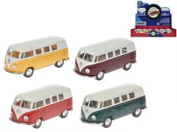Modelo metálico Volkswagen Classical Bus 1962 1:32 con mecanismo de cuerda (pull-back)