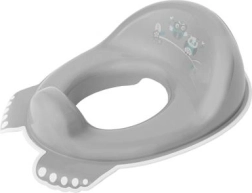 Asiento infantil antideslizante para WC con motivo de búho – gris