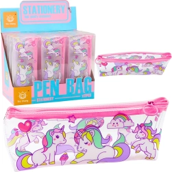 Estuche escolar transparente Unicornio