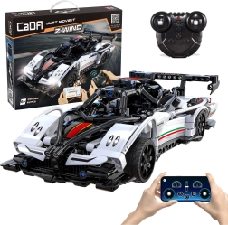 Set de construcción CaDA RC coche de carreras Z-Wind, blanco, 457 piezas, modo dual