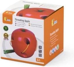 VIGA manzana de madera para enlazar con gusanito Montessori
