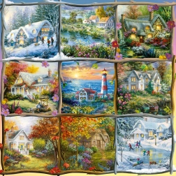 Alipson puzzle cuadrado Collage de las cuatro estaciones 1000 piezas
