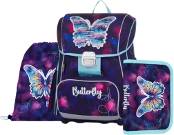Set escolar de 3 piezas Premium Mariposa – cartera escolar, bolsa y estuche