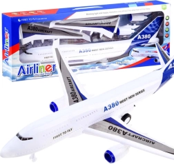 Gran avión de pasajeros con tracción, luces y sonidos