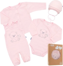 Set para recién nacido para el hospital New Baby Sweet Bear rosa 56 (0–3 m)