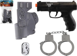 Set militar de pistola de plástico de fricción con accesorios