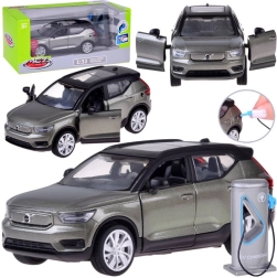 Modelo metálico del crossover eléctrico Volvo XC40 con funciones de luz y sonido