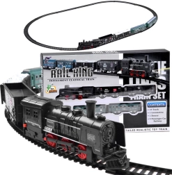 Ferrocarril eléctrico con locomotora y vagones