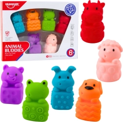Bloques y animalitos de goma suave para el baño, set de 6 piezas