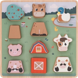 Encaje de madera: animales de granja, 11 piezas – FREE2PLAY