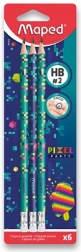 Lápiz de grafito Maped Pixel Party HB, 6 uds