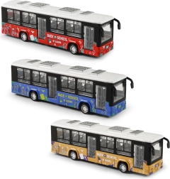 Autobús de metal con puertas abatibles