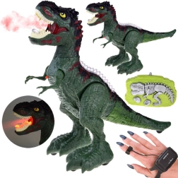 Dinosaurio RC controlado por gestos y mando a distancia, luces, sonidos y vapor