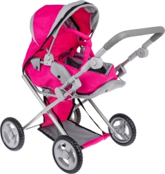 Cochecito rosa para muñecas 2 en 1