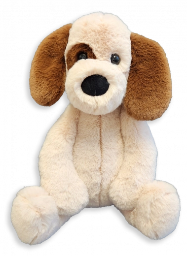 Perro de peluche moteado