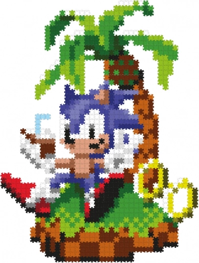 Jixelz Remix Sonic rompecabezas de píxeles de plástico – Chillin' SONIC