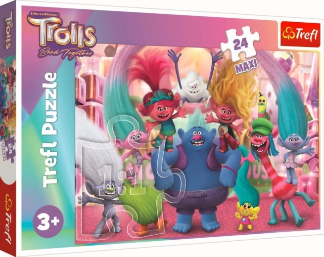 Puzle maxi de 24 piezas – en el mundo de los TROLLS