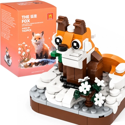 Kit de construcción técnico de animales terrestres salvajes, zorro, 142 piezas
