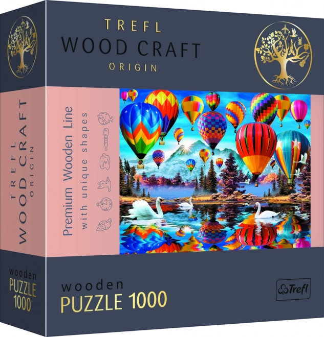 Puzle de madera TREFL Wood Craft Origin – Globos aerostáticos de colores 1000 piezas