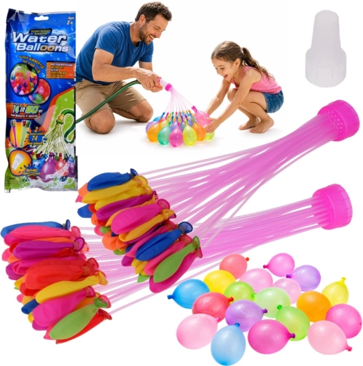 Globos de agua de llenado rápido (74 uds.) con adaptador para manguera de jardín