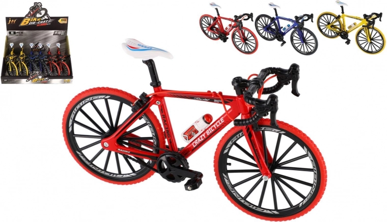 Bicicleta de dedos metal/plástico 19 cm en varios colores