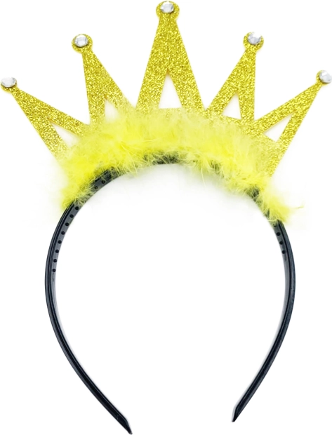 Diadema infantil con corona y pluma