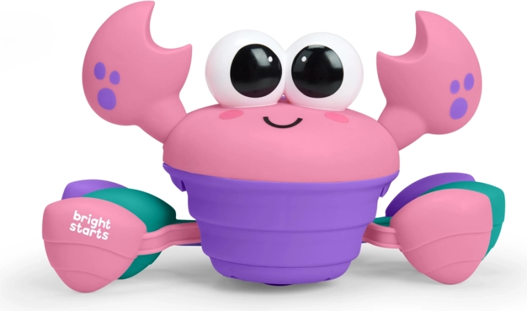Bright Starts cangrejo musical y multisensorial que gatea Rockin' Crawling Crab rosa