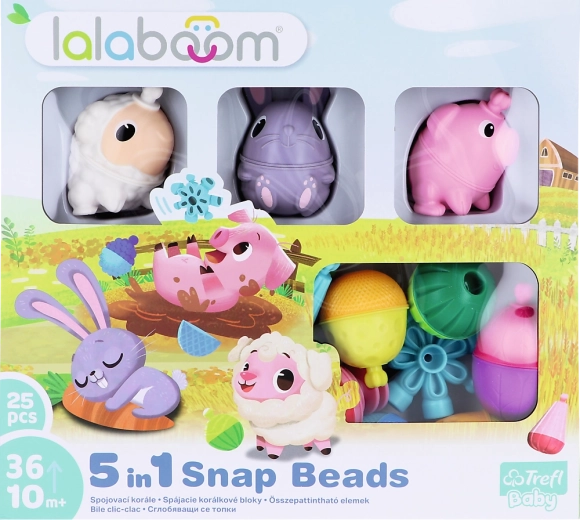 Set de construcción Lalaboom Cuentas encajables Animales de granja
