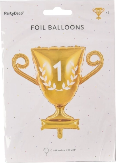 Globo de foil con forma de copa dorada