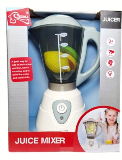 Batidora de cocina infantil con fruta a pilas