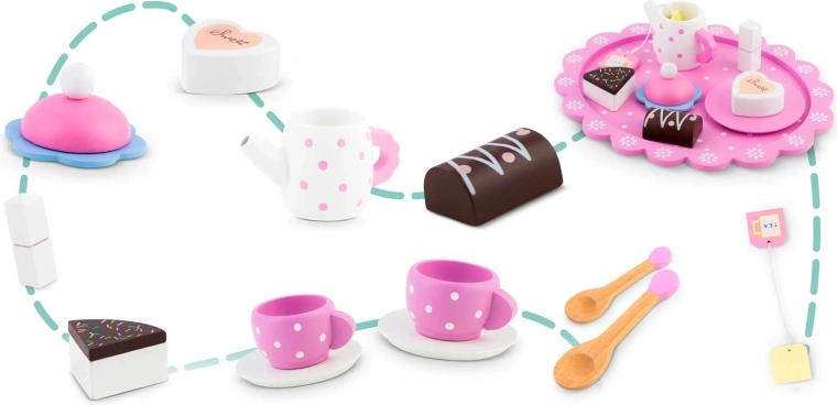 Equipamiento completo para una merienda de té
