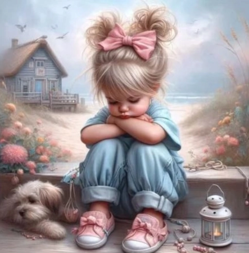 Pintura por números – Chica ofendida 40 × 50 cm