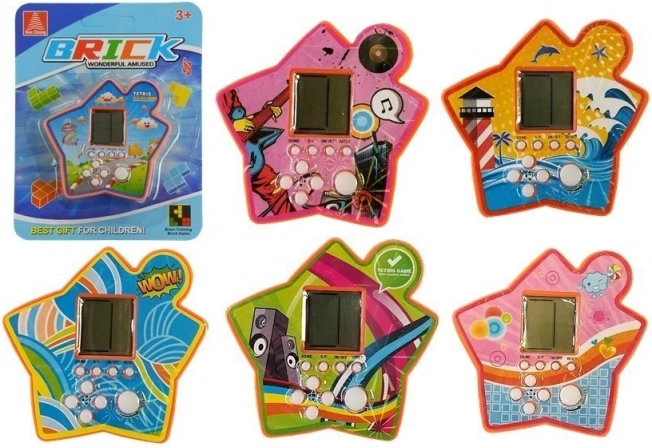 Juego electrónico de bolsillo Tetris con forma de estrella – naranja