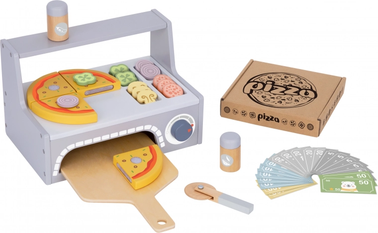 Set de pizza de madera Tooky Toy con accesorios